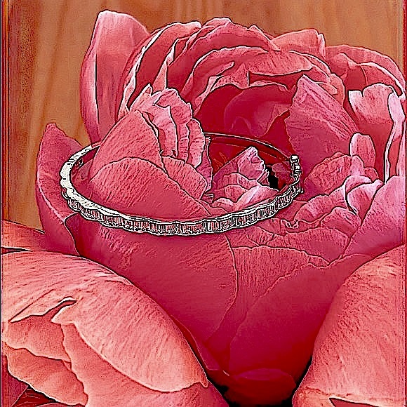 Silver Bangle w/CZ Baguette Crystals - Bridal Jewelry! NWT - Picture 2 of 8